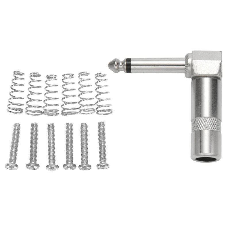 10 Pack 6.3mm TS Right Angle MONO Phone Plug Cord Connector Cable Jack & 6 Pcs Electric Guitar Spring and Screws Silver
10 Pack 6.3mm TS Right Angle MONO Phone Plug Cord Connector Cable Jack & 6 Pcs Electric Guitar Spring and Screws Silver