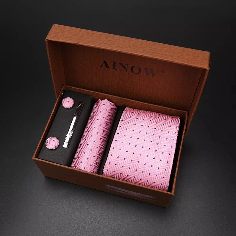 Роскошный набор для галстука подарочная коробка мужчин 2019 жаккардовый галстук и