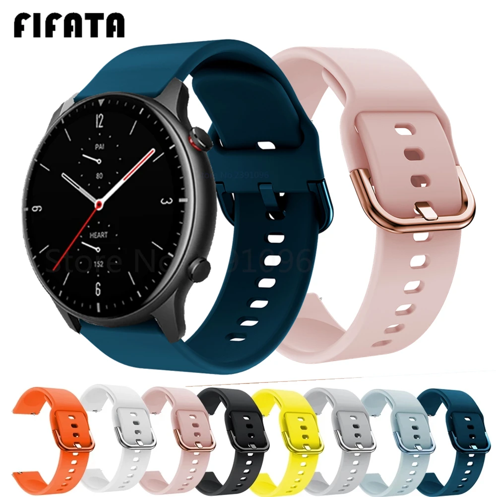 Ремешок силиконовый для смарт часов Amazfit GTR 2 Xiaomi Huami 42 47 мм GTR2 GTS2 Bip