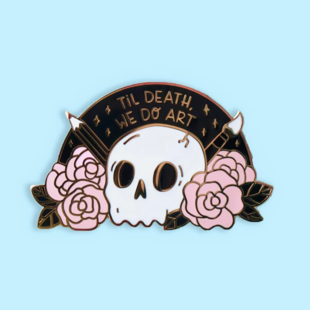 Til Death We Do Art Hard Enamel Pin Gothic Pink Skull Flowers Brooch Punk Rose Cranium Badge Halloween Gift 
Til Death We Do Art Hard Enamel Pin Gothic Pink Skull Flowers Brooch Punk Rose Cranium Badge Halloween Gift