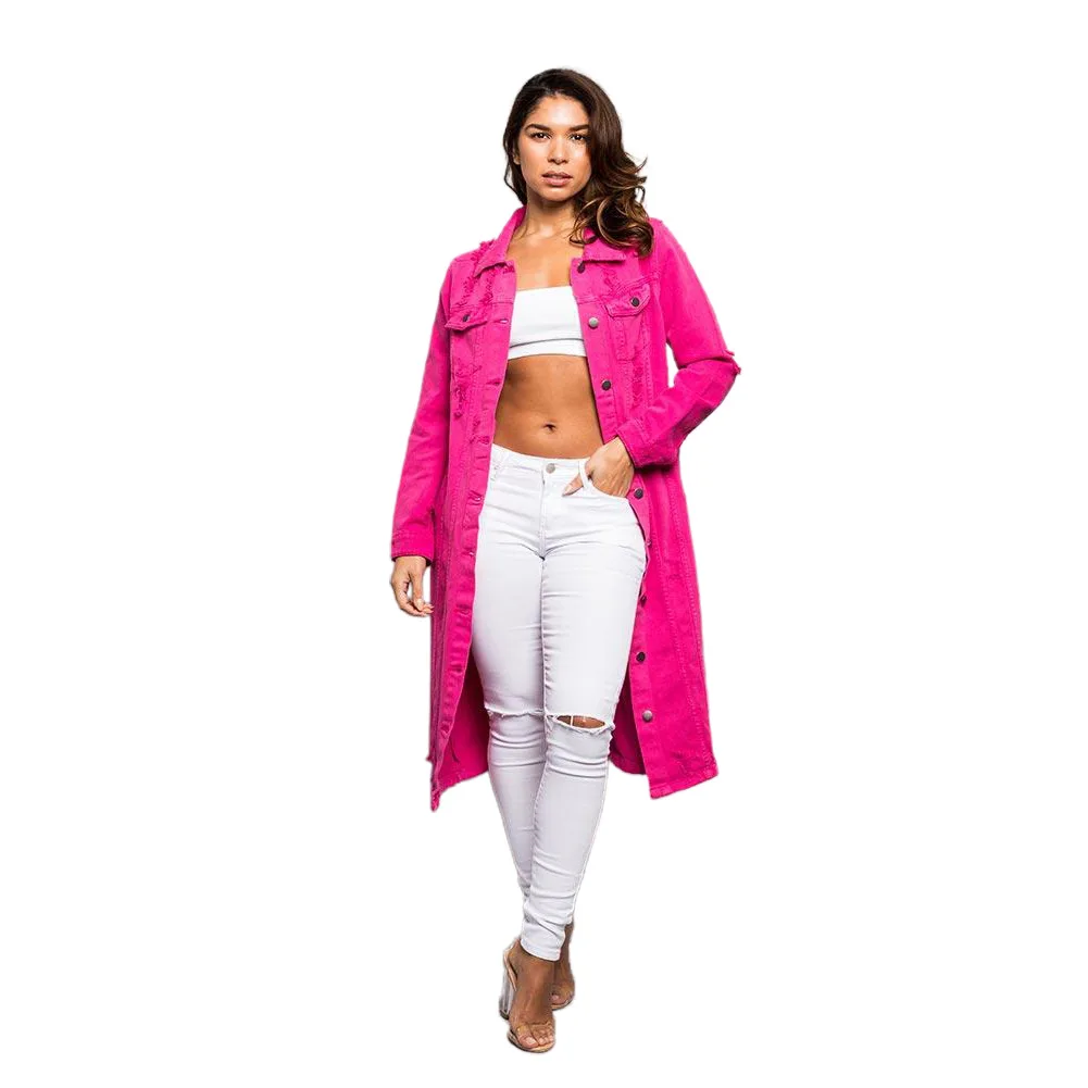 Women's jeans jackets fashion trends elegant solid long sleeve slim Long denim coats windbreaker
Women's jeans jackets fashion trends elegant solid long sleeve slim Long denim coats windbreaker