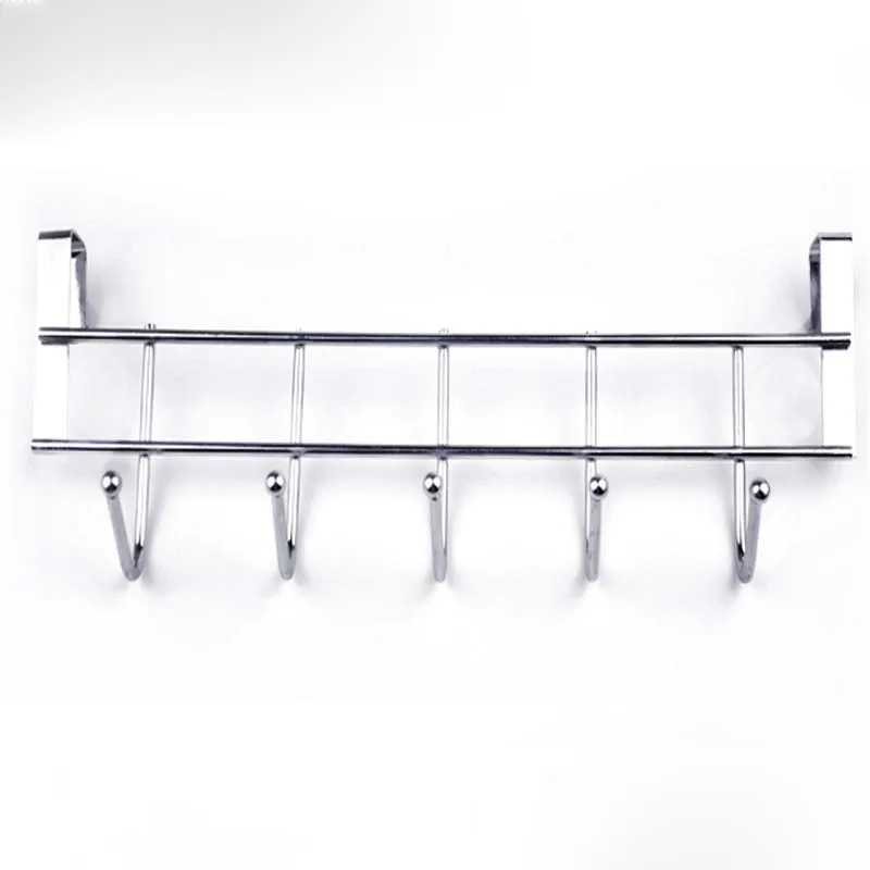 Stainless Steel Door Hooks Bathroom Kitchen Home Organizers 5 Hook Towel Cleaning Cloth Hanger Dropship | Дом и сад