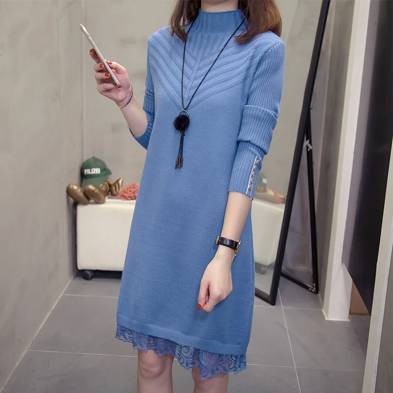 Black Blue Lace Stitch Knitted Sweater Oversized Plus Large Size Sukienka Vintage Party Women'S Dress For Clothes 2020 A6407
Black Blue Lace Stitch Knitted Sweater Oversized Plus Large Size Sukienka Vintage Party Women'S Dress For Clothes 2020 A6407
