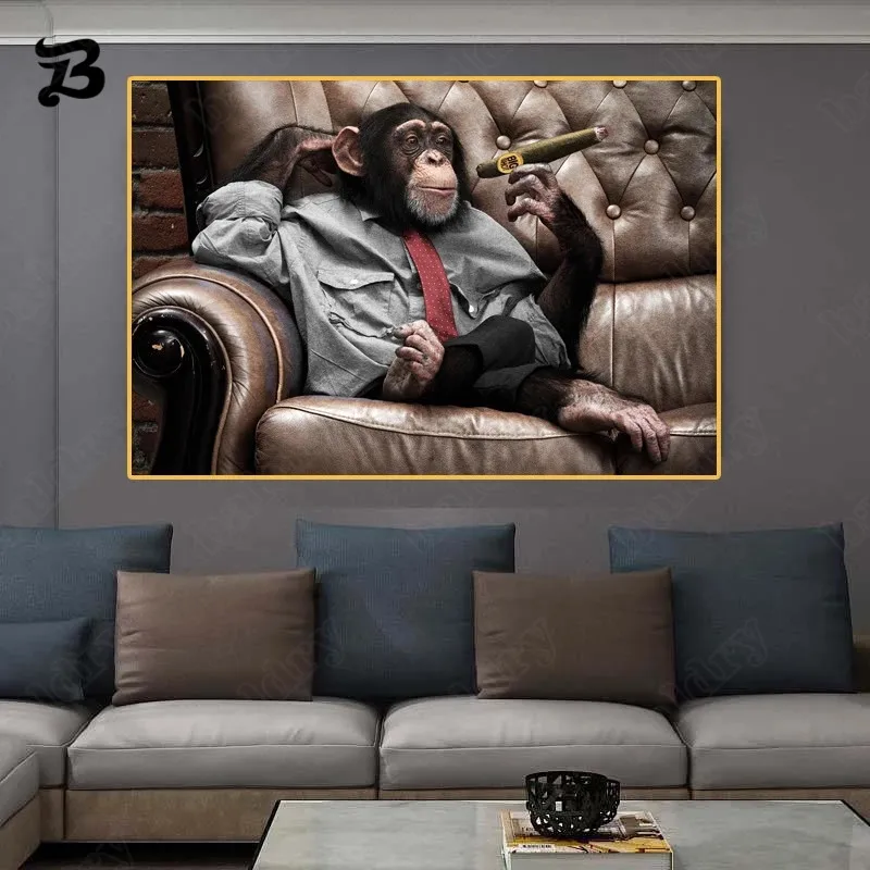 Canvas Painting for Living Room Monkey Gorilla On Sofa Smoking A Cigar Wall Art Picture Home Decoration Animal Posters Prints
Canvas Painting for Living Room Monkey Gorilla On Sofa Smoking A Cigar Wall Art Picture Home Decoration Animal Posters Prints