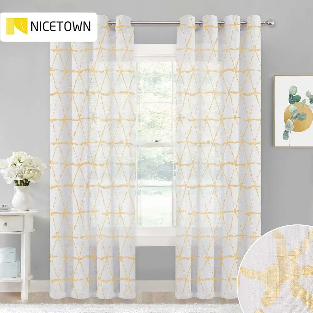 NICETOWN Sheer Curtains Linen Look Thick Semi Transparent Voile Drapes with Sketched Pattern for Dining Room Living Room
NICETOWN Sheer Curtains Linen Look Thick Semi Transparent Voile Drapes with Sketched Pattern for Dining Room Living Room
