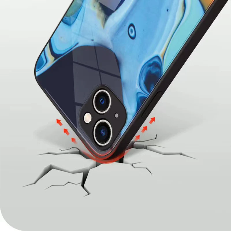 Оригинальный чехол из акварельного стекла для Apple iPhone 13 11 12 Pro Max XR X XS 7 8 Plus