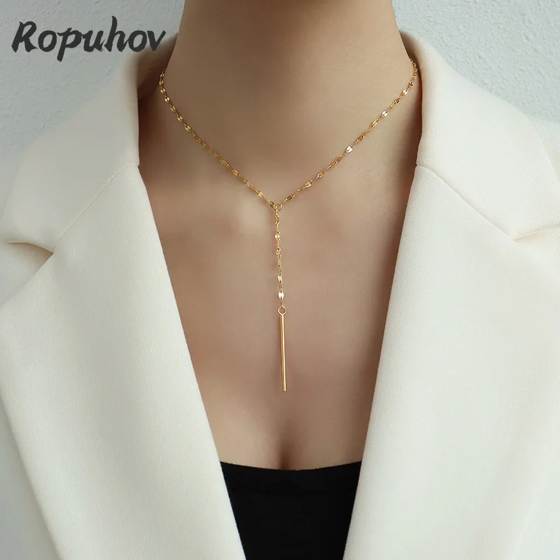 Ropuhov 2021 Новинка 925 Серебристая игла во французском стиле Y-образная Шейная цепочка с кисточкой Короткое ожерелье до ключиц ожерелье из титан...
Ropuhov 2021 Новинка 925 Серебристая игла во французском стиле Y-образная Шейная цепочка с кисточкой Короткое ожерелье до ключиц ожерелье из титан...