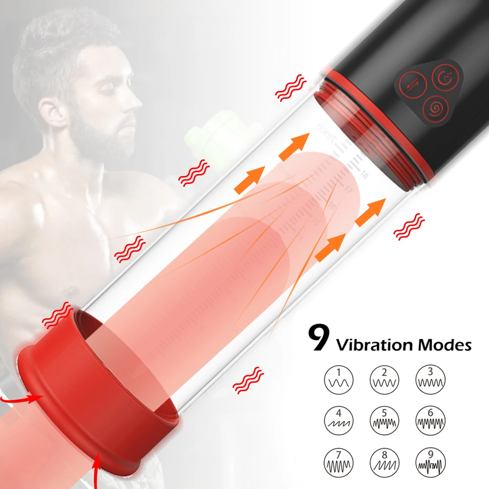 

Sucking Penis Enlargement Enhancer Vacuum Pump for Male Masturbation Vibrating Penis Extender Exerciser Vacuum Pump Sex Toys