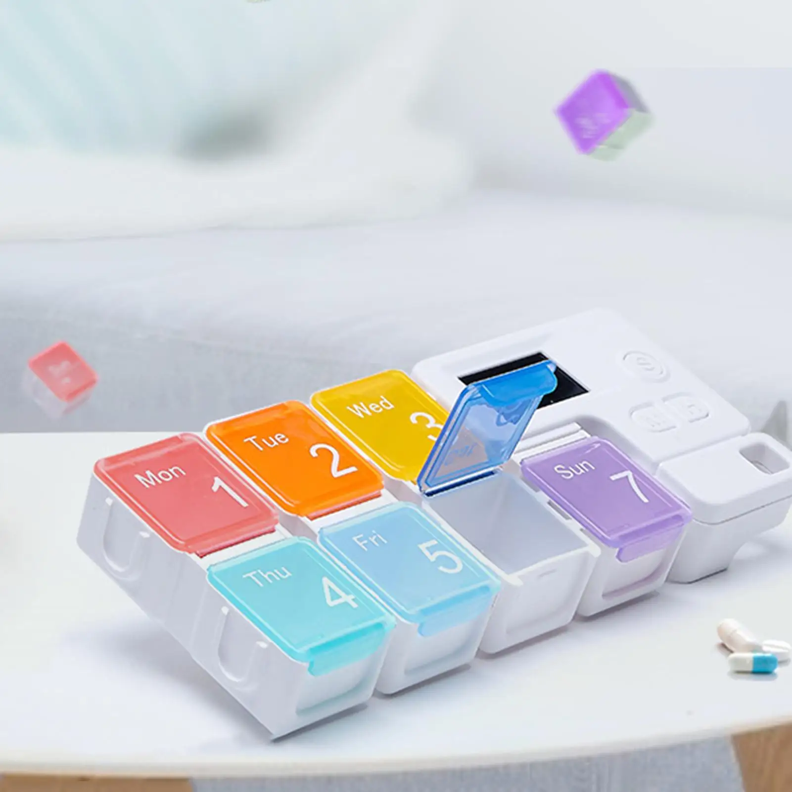 Portable 7 Grids Colorful Electronic Timing Reminder Pill Storage Box Organizer Weekly Pill Box Case Container Tablet Dispenser
Portable 7 Grids Colorful Electronic Timing Reminder Pill Storage Box Organizer Weekly Pill Box Case Container Tablet Dispenser