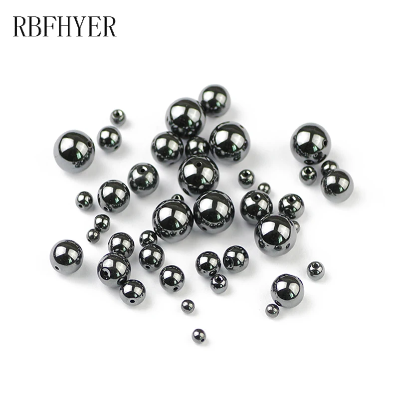 RBFHYER 3/4/6/8/10/12MM Black Hematite beads Natural Stone Round Loose beads For Jewelry Making DIY Bracelet Accessories
RBFHYER 3/4/6/8/10/12MM Black Hematite beads Natural Stone Round Loose beads For Jewelry Making DIY Bracelet Accessories