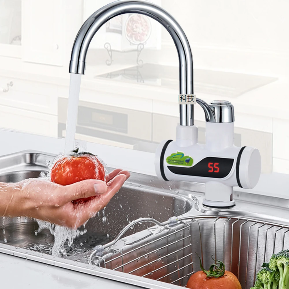 3000W 220V Water Heater Bathroom Kitchen instant electric water heater tap LCD temperature display Tankless Faucet EU Plug
3000W 220V Water Heater Bathroom Kitchen instant electric water heater tap LCD temperature display Tankless Faucet EU Plug