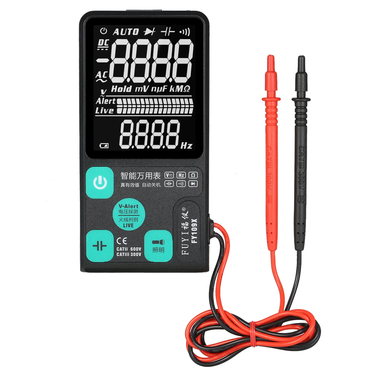 FY109X Multimeter Ultra-Thin Large Screen Digital Meter AC/Direct Current Voltage NCV Tester Resistance Frequency Measurement
FY109X Multimeter Ultra-Thin Large Screen Digital Meter AC/Direct Current Voltage NCV Tester Resistance Frequency Measurement