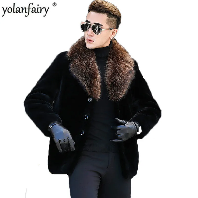 Men's Winter Jacket Real Sheep Shearling Fur Coat Men Clothes 2020 Raccoon Fur Collar Warm Jackets Plus Size DXL1642 MY1708
Men's Winter Jacket Real Sheep Shearling Fur Coat Men Clothes 2020 Raccoon Fur Collar Warm Jackets Plus Size DXL1642 MY1708