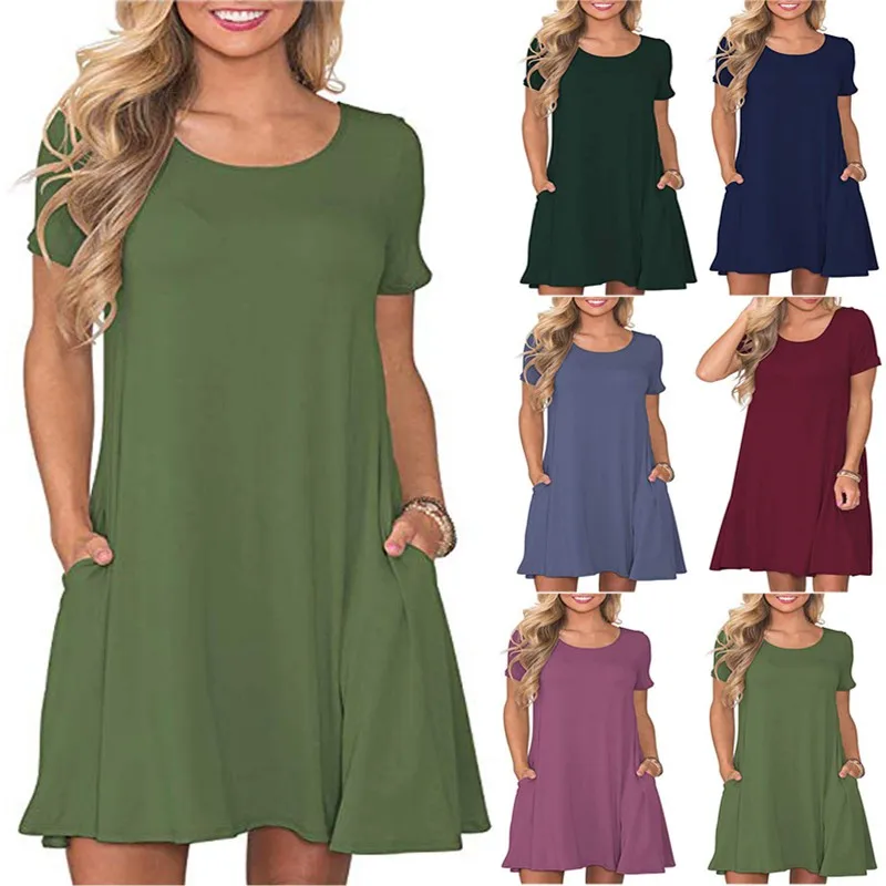 Women Pocket Short Sleeve Sleepdress Female Cozy Loose Night Dress Soft Casual Summer Round Neck Sleepwear
Women Pocket Short Sleeve Sleepdress Female Cozy Loose Night Dress Soft Casual Summer Round Neck Sleepwear