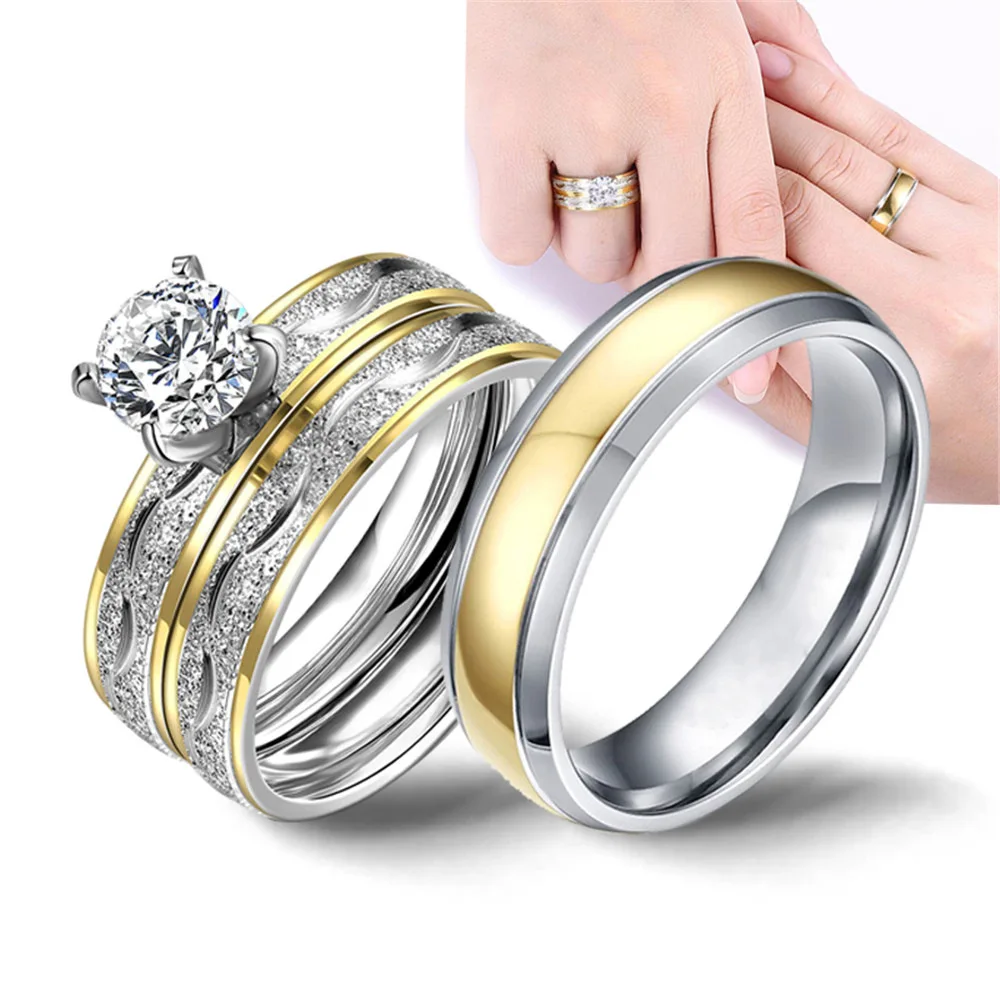 Fashion Couple Rings - Women Exquisite Rhinestones Zirconia Rings Set Simple Stainless Steel Men For Gifts Jewelry
Fashion Couple Rings - Women Exquisite Rhinestones Zirconia Rings Set Simple Stainless Steel Men For Gifts Jewelry