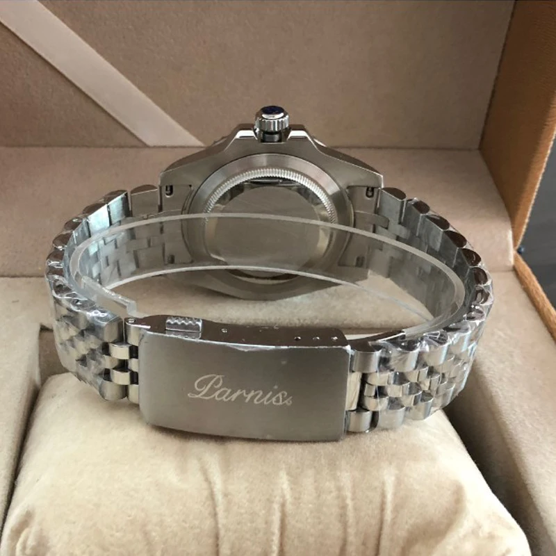 Parnis 40 мм механические мужские часы с автоподзаводом GMT сапфировое стекло 2019 года |