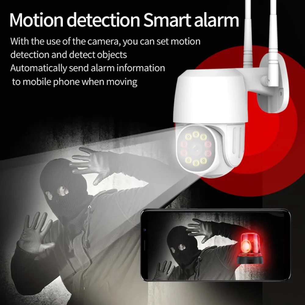 1080P IP Camera Wifi Outdoor 3MP PTZ Night Vision Cameras Digital Zoom AI Human Detect H.264 P2P ONVIF for Security CCTV
1080P IP Camera Wifi Outdoor 3MP PTZ Night Vision Cameras Digital Zoom AI Human Detect H.264 P2P ONVIF for Security CCTV