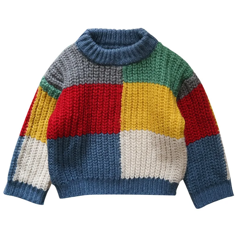 JO&MI 2020 children fashion sweaters girl colorful sweaters girl loose clothes 2-7Y