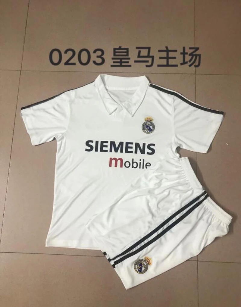New High Quality Man Kit Adults Real 2002 2003 Men Madrid Retro Jersey Home Away Football Set
New High Quality Man Kit Adults Real 2002 2003 Men Madrid Retro Jersey Home Away Football Set