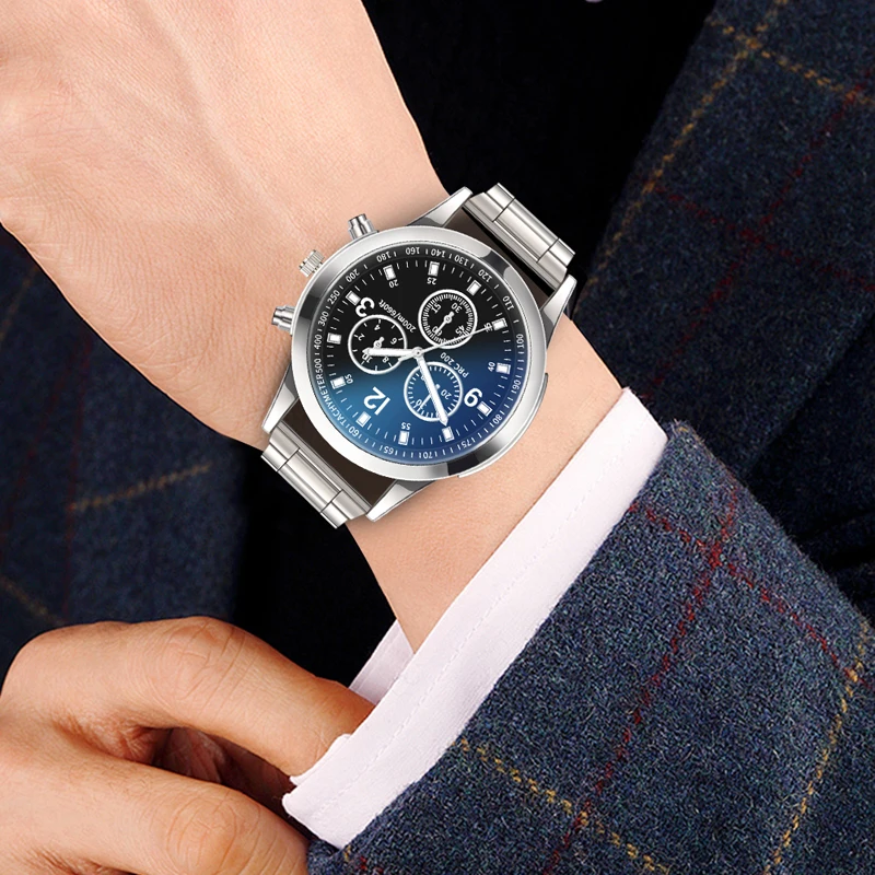 Мужские ультратонкие кварцевые часы модные наручные из силикагеля с синим лучом