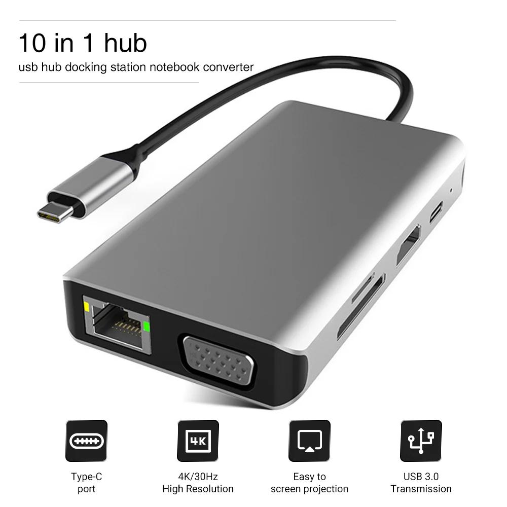 Адаптер BX10A 10 в 1 Type C 4K 1080P Type C HDMI-совместимый + VGA USB C хаб адаптер Поддержка SD/TF портативный для телефонов на Andorid, компьютеров
Адаптер BX10A 10 в 1 Type C 4K 1080P Type C HDMI-совместимый + VGA USB C хаб адаптер Поддержка SD/TF портативный для телефонов на Andorid, компьютеров