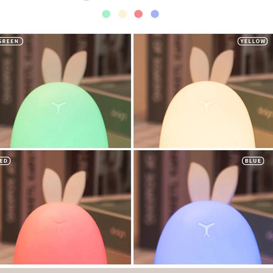 Rabbit silicone lamp charging bedside clapping silicone lamp cartoon led Nightlight birthday giftA374
Rabbit silicone lamp charging bedside clapping silicone lamp cartoon led Nightlight birthday giftA374