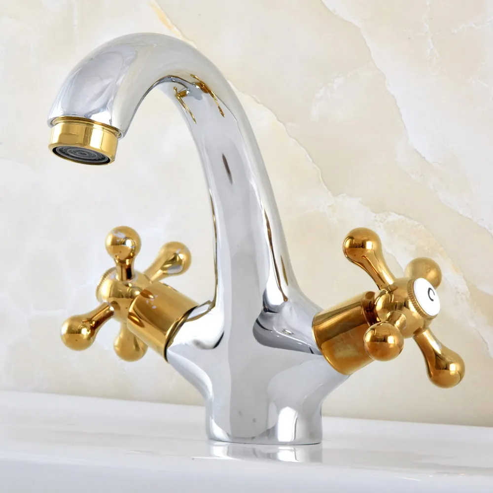 Golden Silver Brass Double Handle Bathroom Sink Faucet Vanity Hot Cold Mixer Water Tap Dnf480
Golden Silver Brass Double Handle Bathroom Sink Faucet Vanity Hot Cold Mixer Water Tap Dnf480