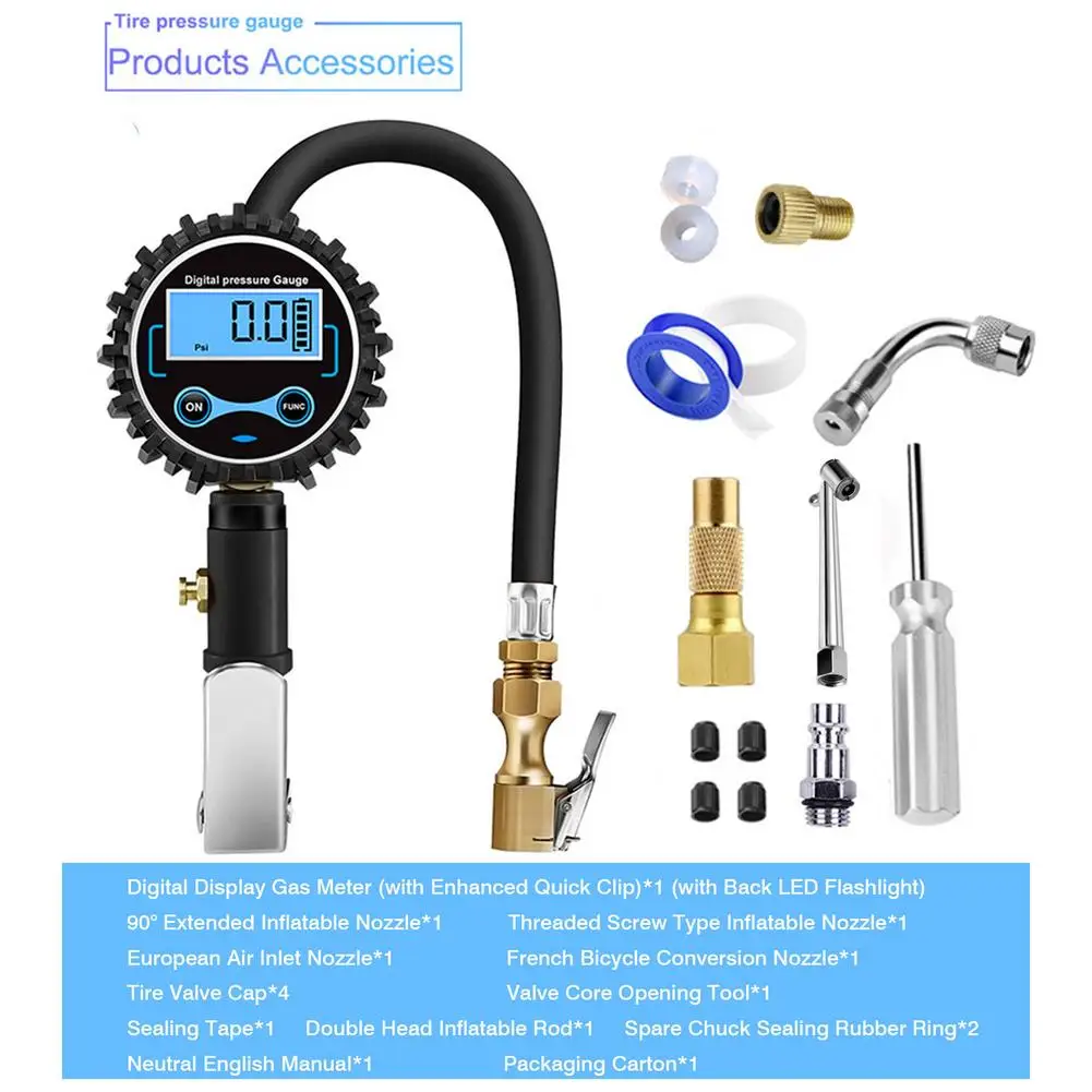 200PSI LCD Digital Display Tire Pressure Gauge Tire Tester Air Pressure Manometer Handle Control For Car Truck Motorcycle
200PSI LCD Digital Display Tire Pressure Gauge Tire Tester Air Pressure Manometer Handle Control For Car Truck Motorcycle
