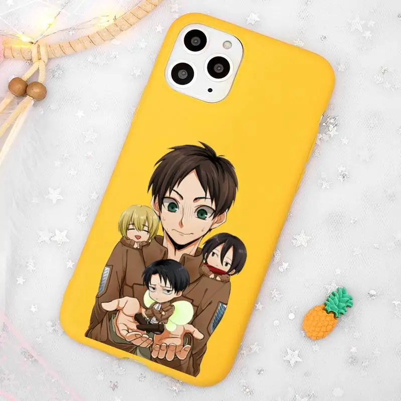 Anime Attack on Titan cute Phone Case Candy Color Yellow for iPhone 11 12 pro XS MAX 8 7 6 6S Plus X 5S SE 2020 XR
Anime Attack on Titan cute Phone Case Candy Color Yellow for iPhone 11 12 pro XS MAX 8 7 6 6S Plus X 5S SE 2020 XR