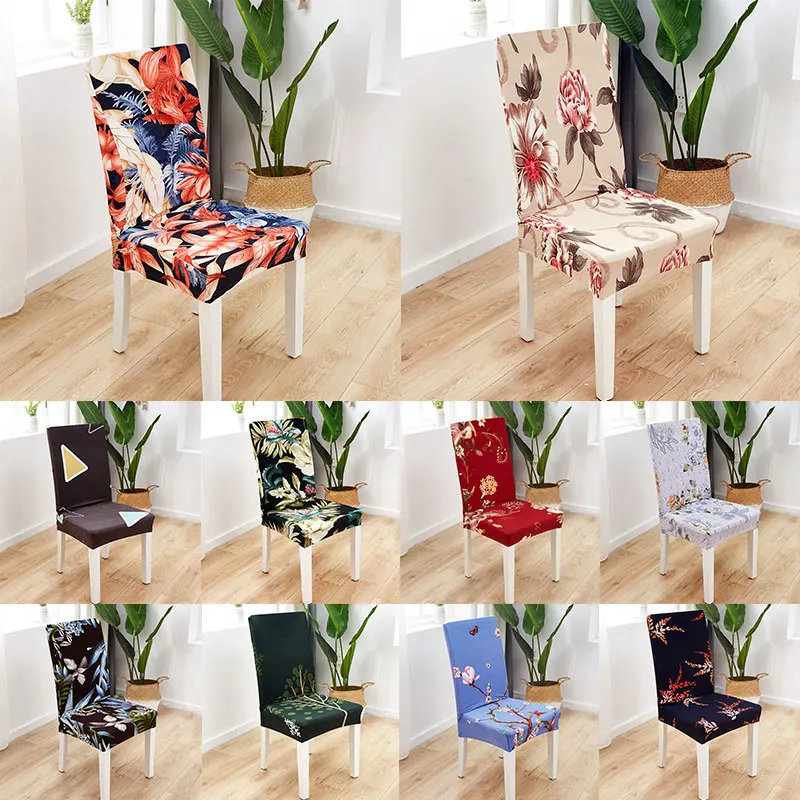 

Chair Cover Printed Stretch Anti-dirty Elastic Seat Cover Used For Wedding Party Home Kitchen Dining Room Office Living Room
