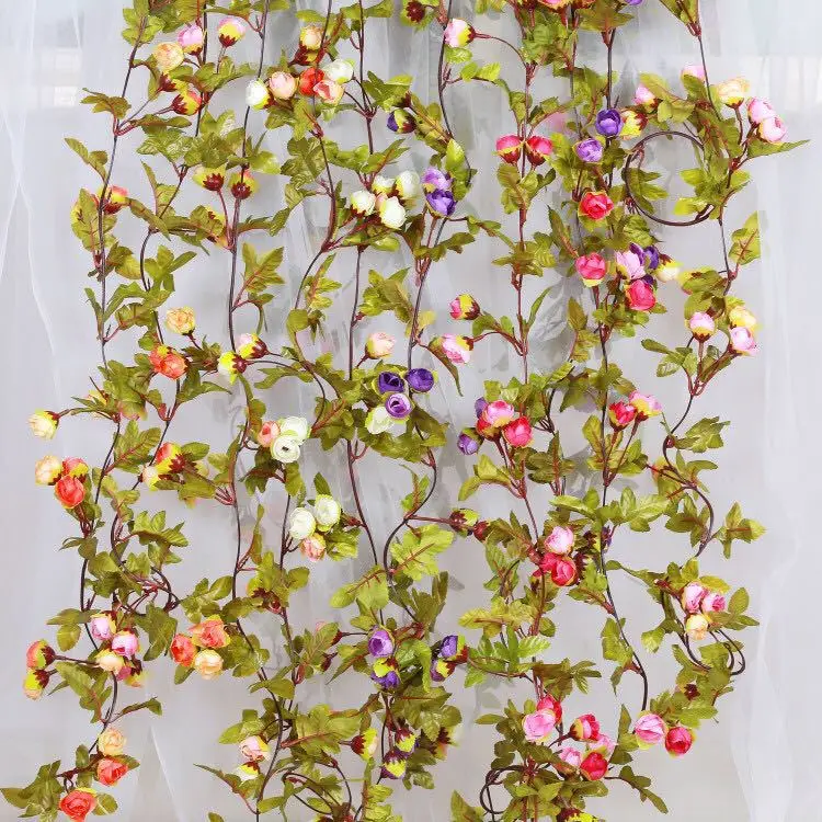 Simulation rose rattan fake flower vine silk flower European style retro small rose wall hanging flower wedding decoration
Simulation rose rattan fake flower vine silk flower European style retro small rose wall hanging flower wedding decoration