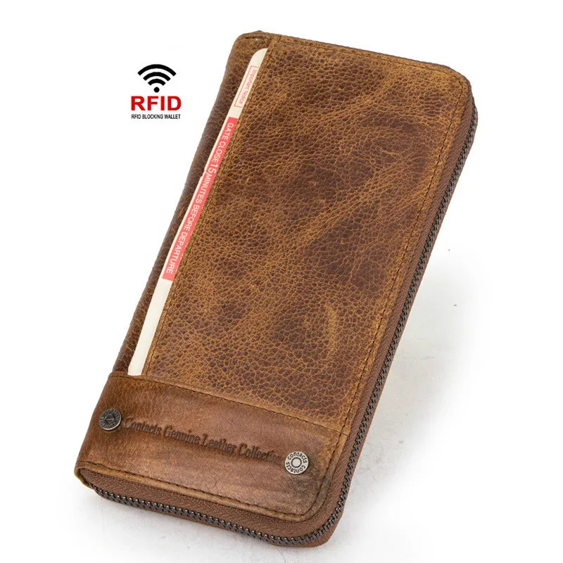 Genuine Leather Men Clutch Wallet Brand Male Card Holder Long Zipper Around Travel Purse With Passport Holder 6.5" Phone Case 
Genuine Leather Men Clutch Wallet Brand Male Card Holder Long Zipper Around Travel Purse With Passport Holder 6.5" Phone Case