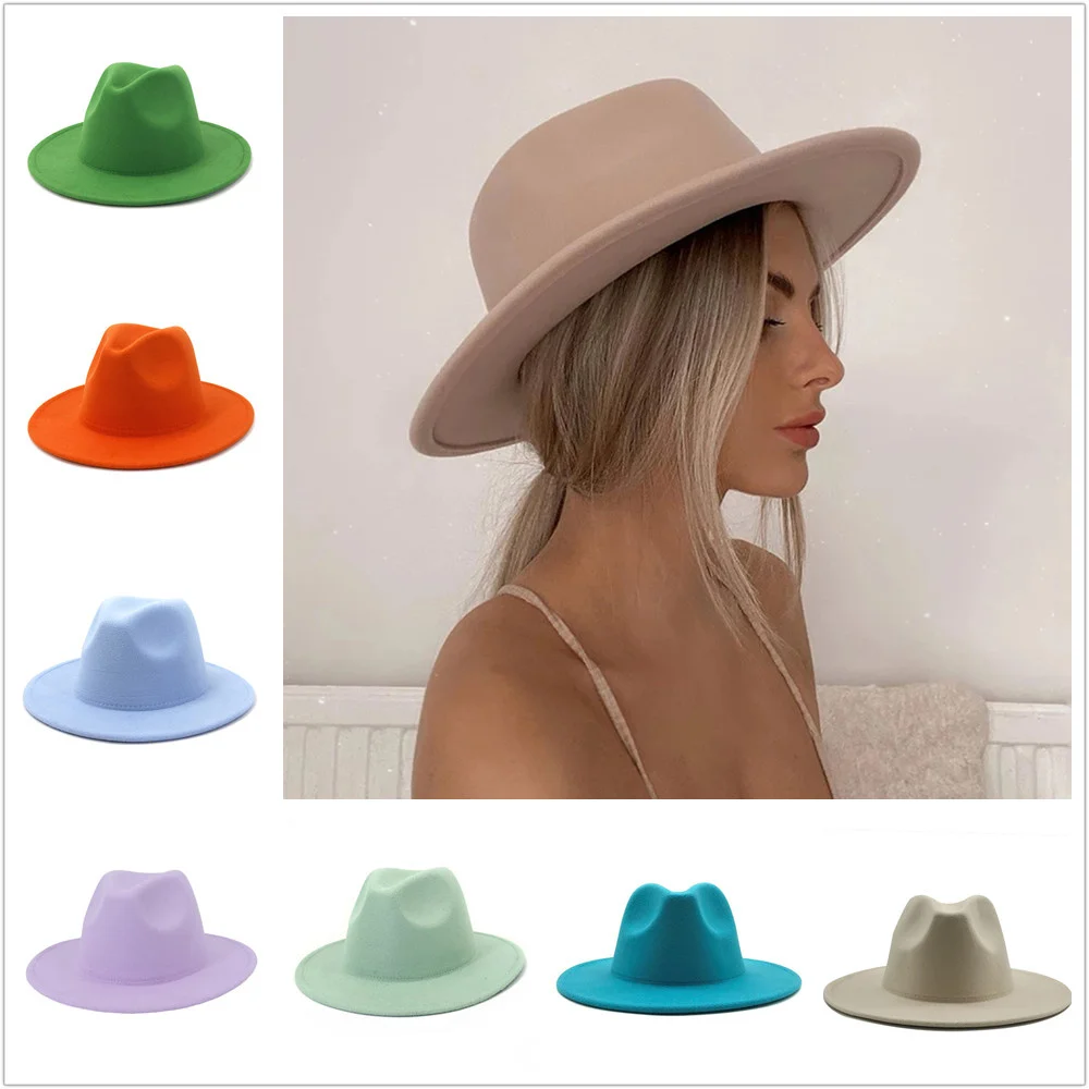 Classical Wool Felt Wide Brim Fedora Hat Pearl Belt Pink Solid Caps Men Women Winter Derby Wedding Church Jazz Hats
Classical Wool Felt Wide Brim Fedora Hat Pearl Belt Pink Solid Caps Men Women Winter Derby Wedding Church Jazz Hats