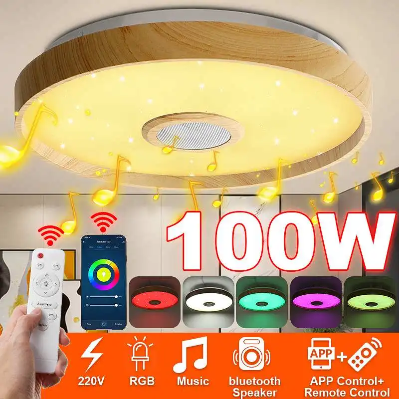 100W Modern LED Ceiling Light Smart Phone bluetooth Music Speaker APP Remote Control Light RGB Dimmable Bedroom Ceiling Lamp
100W Modern LED Ceiling Light Smart Phone bluetooth Music Speaker APP Remote Control Light RGB Dimmable Bedroom Ceiling Lamp