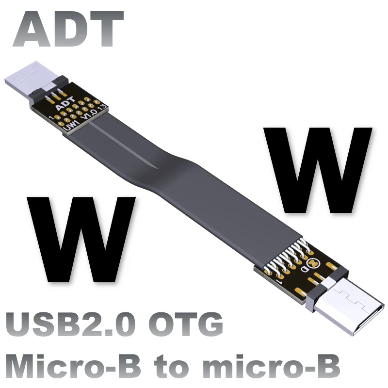 Micro USB 2.0 to Micro USB Ribbon OTG Cable Flat EMI Shielding FPC Cable Micro 2.0 90 Degree Angle Connector up Downward 5cm-3m
Micro USB 2.0 to Micro USB Ribbon OTG Cable Flat EMI Shielding FPC Cable Micro 2.0 90 Degree Angle Connector up Downward 5cm-3m