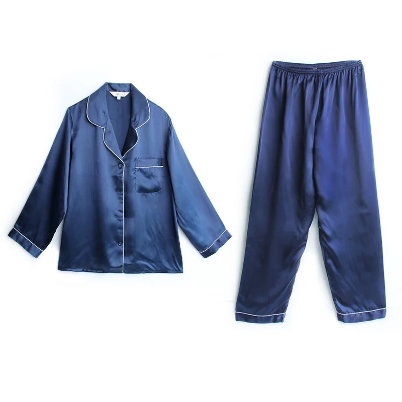 Silk pajamas women summer long-sleeved two-piece suit 100% mulberry silk couple home service silk female suit
Silk pajamas women summer long-sleeved two-piece suit 100% mulberry silk couple home service silk female suit