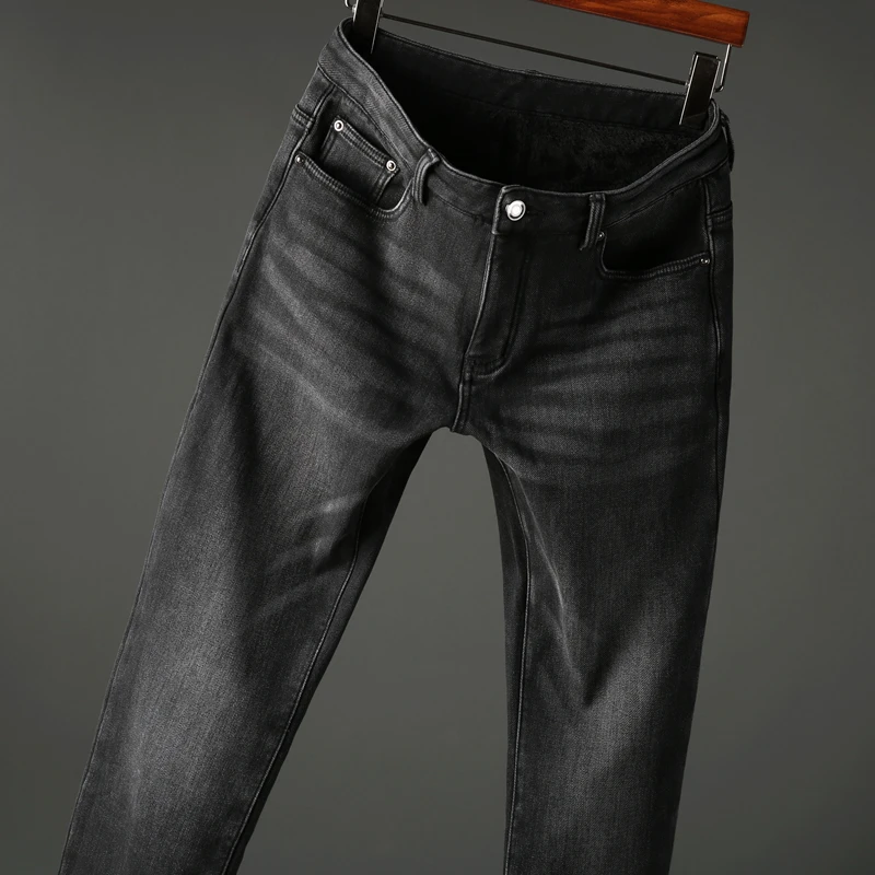 Comfortable quite winter Bi Plush thick wash cat beard men's Slim small straight casual jeans pants
Comfortable quite winter Bi Plush thick wash cat beard men's Slim small straight casual jeans pants