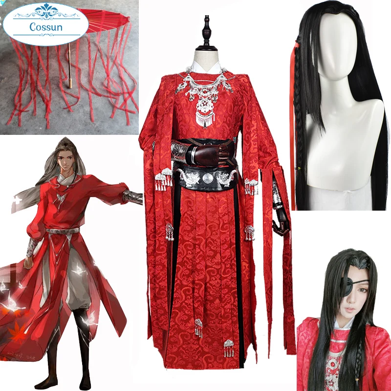COSSUN Tian Guan Ci Fu Desperate ghost king Hua cheng Cosplay Black Long Cosplay Costmes with cloak all set
COSSUN Tian Guan Ci Fu Desperate ghost king Hua cheng Cosplay Black Long Cosplay Costmes with cloak all set