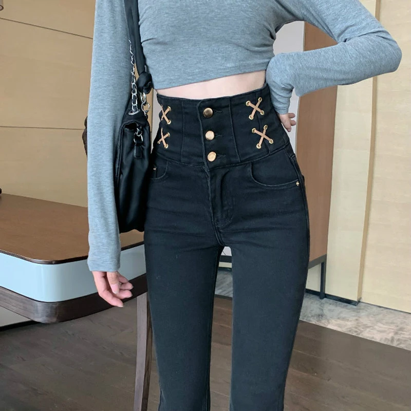 Новинка 2021, черные джинсы, женские узкие эластичные черные джинсовые брюки с декоративными пуговицами на бедре и высокой талией, KZ975
Новинка 2021, черные джинсы, женские узкие эластичные черные джинсовые брюки с декоративными пуговицами на бедре и высокой талией, KZ975