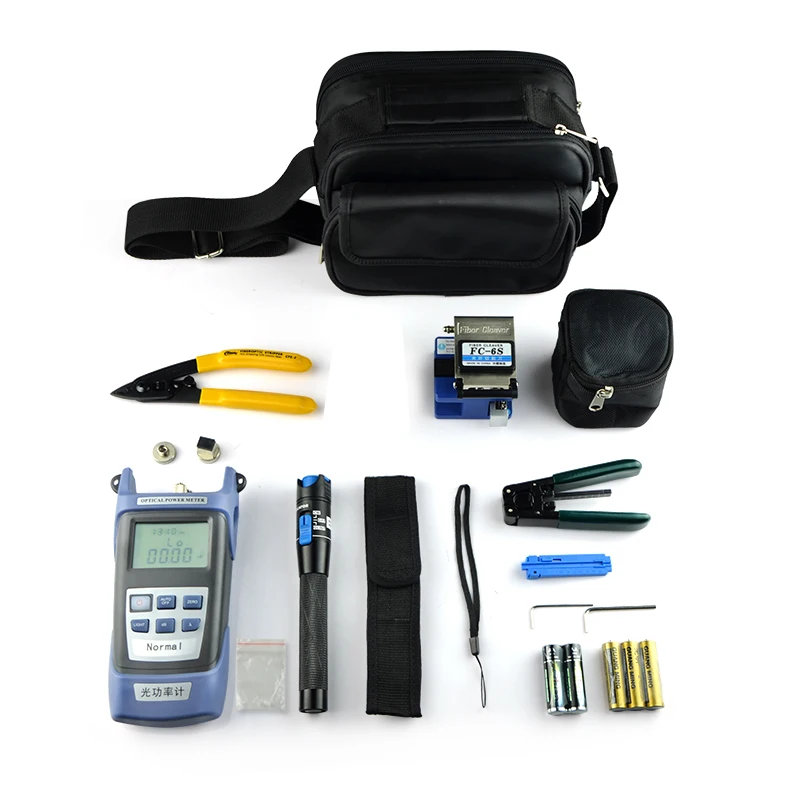 10PCS Fiber Optic FTTH Tool Kit with FC-6S Fiber Cleaver and Optical Power Meter 1MW Visual Fault Locator Wire stripper CFS-2
10PCS Fiber Optic FTTH Tool Kit with FC-6S Fiber Cleaver and Optical Power Meter 1MW Visual Fault Locator Wire stripper CFS-2