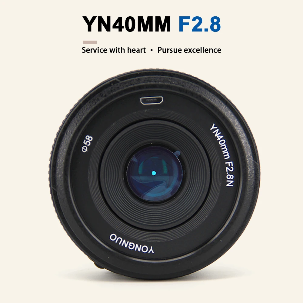 Светодиодная лампа для видеосъемки YONGNUO YN 40 мм F2.8N AF объектив MF YN40mm Широкий формат