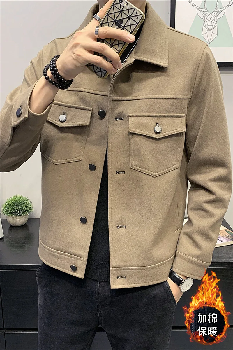 Black/Khaki/Gray Fashion Simple Front Pockets Single Breasted Jackets Men Clothes 2020 Turn Down Collar Slim Fit Casual Coats
Black/Khaki/Gray Fashion Simple Front Pockets Single Breasted Jackets Men Clothes 2020 Turn Down Collar Slim Fit Casual Coats
