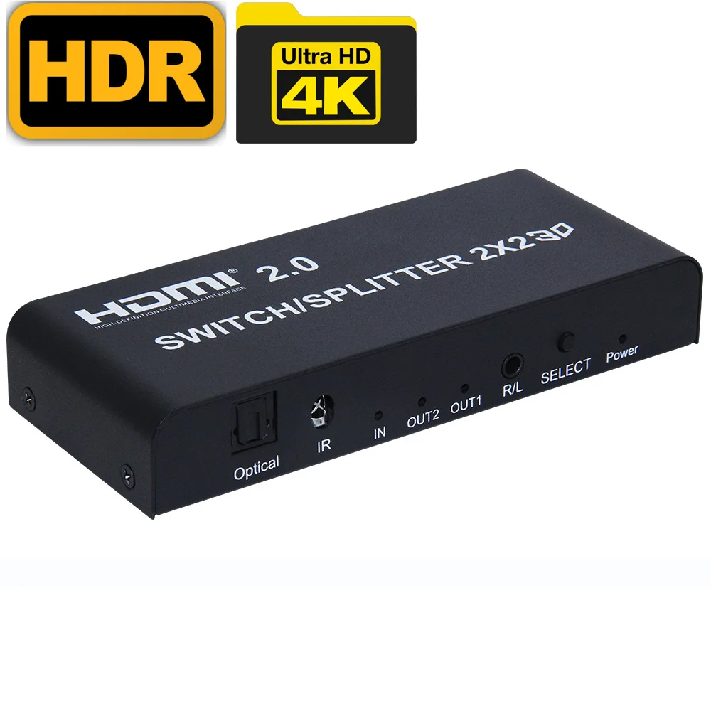 UHD 4K 60Hz HDMI переключатель сплиттер 2X2 2 0 5.1Ch аудио экстрактор toslink конвертер |