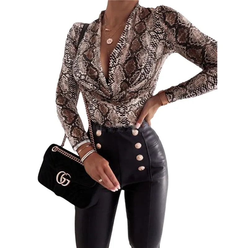Sexy Leopard Print Bodysuits Women Long Sleeve Deep V-neck Pleated One-piece Slim Rompers Autumn Jumpsuit Leotard Tops Body Suit
Sexy Leopard Print Bodysuits Women Long Sleeve Deep V-neck Pleated One-piece Slim Rompers Autumn Jumpsuit Leotard Tops Body Suit