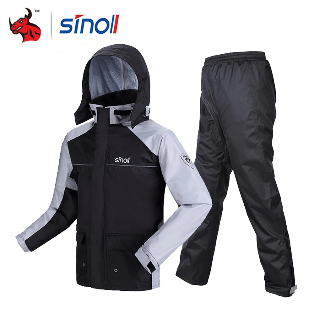 SINOLL мотоциклетный дождевик + дождевые штаны дождевой костюм Водонепроницаемая
