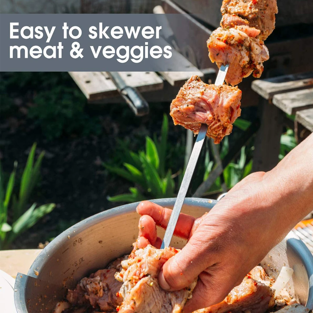 Skewers for Barbecue Reusable Grill Stainless Steel Skewers Shish Kebab BBQ Camping Flat Forks Gadgets Kitchen Accessories Tools
Skewers for Barbecue Reusable Grill Stainless Steel Skewers Shish Kebab BBQ Camping Flat Forks Gadgets Kitchen Accessories Tools