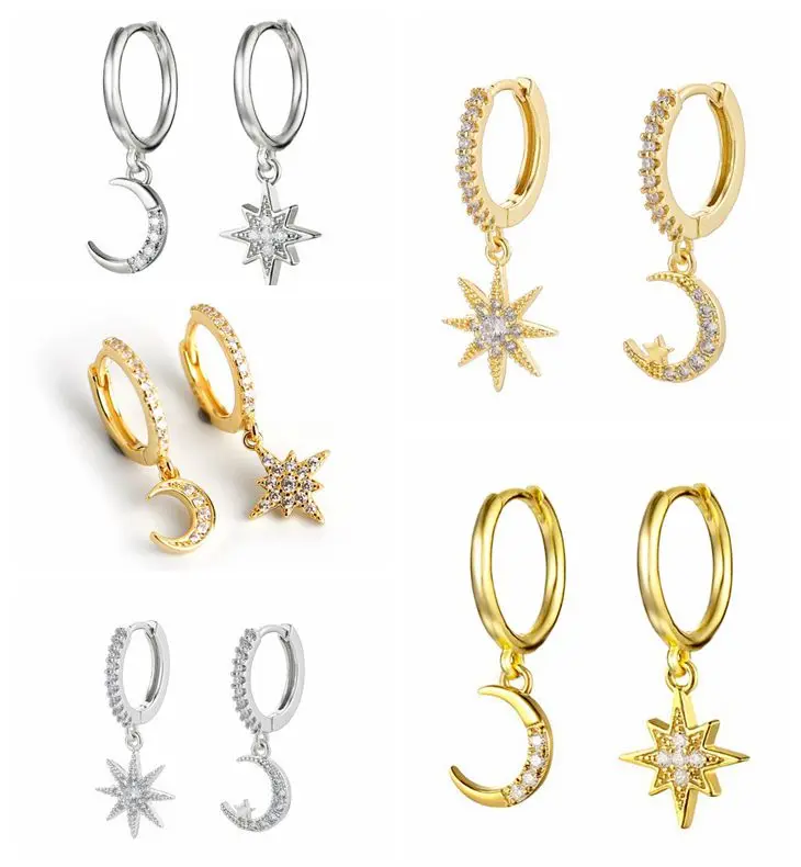 925 Silver Ear Buckle Star Moon and Tortoise Pendant Hoop Earrings for Women Personalized Creative Earring Fashion Charm Jewelry
925 Silver Ear Buckle Star Moon and Tortoise Pendant Hoop Earrings for Women Personalized Creative Earring Fashion Charm Jewelry