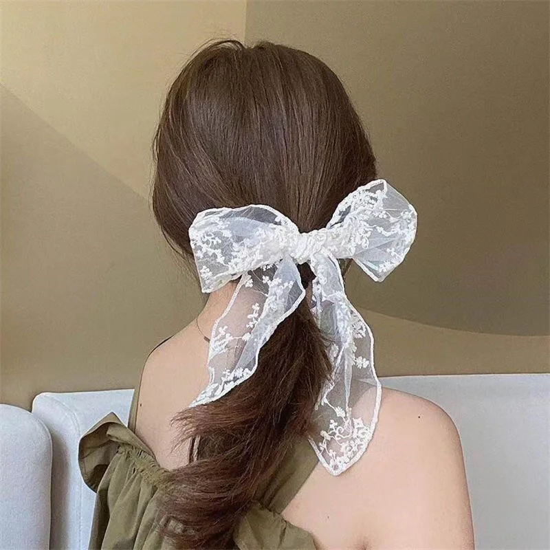 White Black Lace Bowknot Elastic Hair Band Tie Large Bow Hair Clips Barrettes for Women Girls Ponytail Holder Hair Accessories
White Black Lace Bowknot Elastic Hair Band Tie Large Bow Hair Clips Barrettes for Women Girls Ponytail Holder Hair Accessories