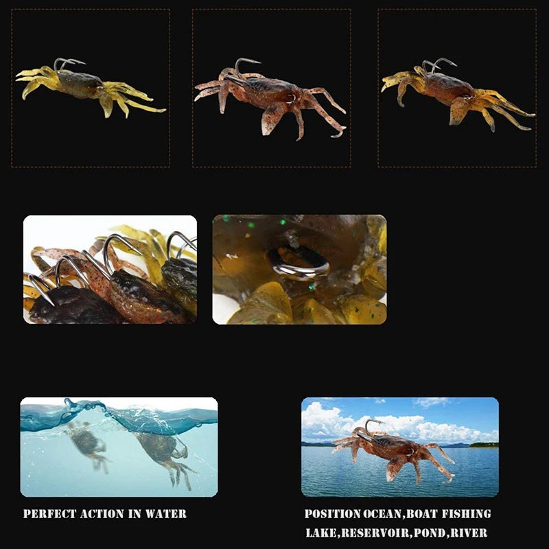 10 Pcs Crab Bait, 3D Simulation Crab Soft Bait with Pointed Hook, Sea Fish Bait Buckle, Sea Fish Fishing Tackle Tools
10 Pcs Crab Bait, 3D Simulation Crab Soft Bait with Pointed Hook, Sea Fish Bait Buckle, Sea Fish Fishing Tackle Tools