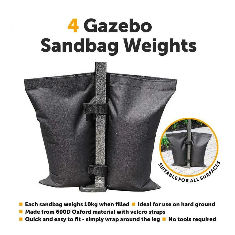 4 X Gazebo Weights Sand Bags Waterproof Sunscreen Outdoor Tent Pavilion Bag For Feet Leg Pole Anchor Tent Marquee Market Stall
4 X Gazebo Weights Sand Bags Waterproof Sunscreen Outdoor Tent Pavilion Bag For Feet Leg Pole Anchor Tent Marquee Market Stall